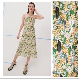 Zara NWT Print Halter Dress